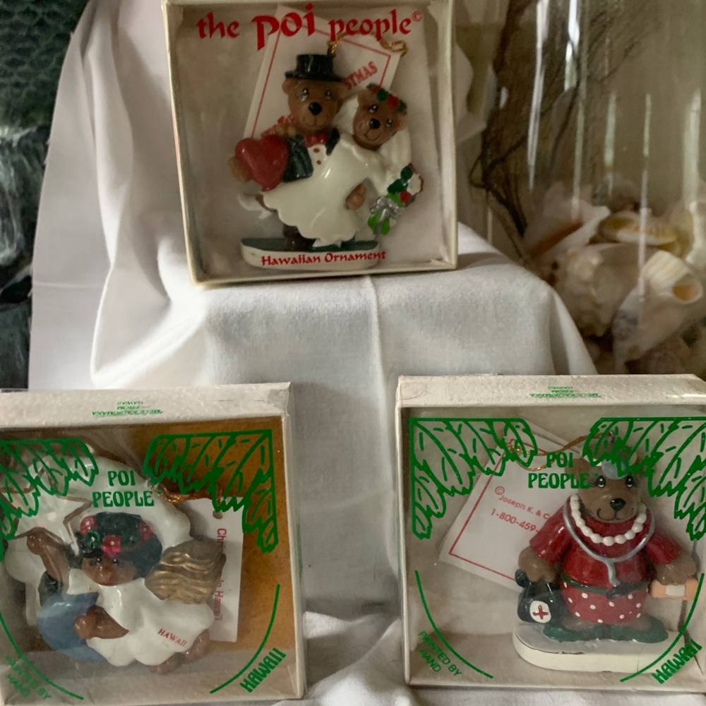 Hawaiian Vintage Poi People Ornaments